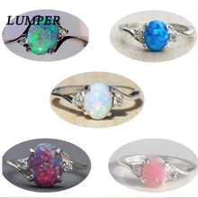Трендовое кольцо LUMPER в форме большого овального яйца, кольцо с голубым огненным опалом, кубический циркон, Halo, обручальные кольца для женщин, size5-11