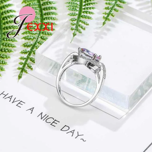 YAAMELI Fashion Street Shooting Jewelry Fine Finger Ring For Women Colorful CZ Crystal Stone Anel Size 6-10 Casual Party Gift