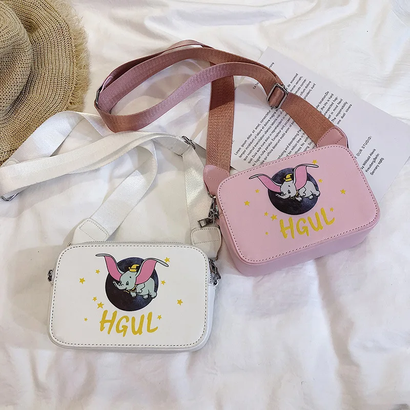 

Disney Dumbo cartoon lady messenger bag shoulder pu women fashion handbag Small package gift Mobile phone bag purse shopping bag