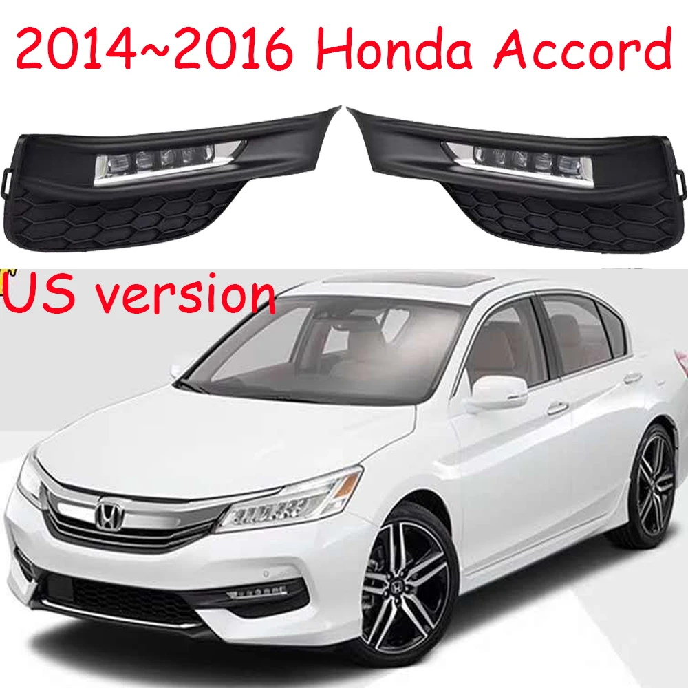 США Версия автомобильный бампер лампа для honda Accord Дневной светильник светодиодный~ 2016y автомобильные аксессуары головной светильник для accord противотуманный светильник