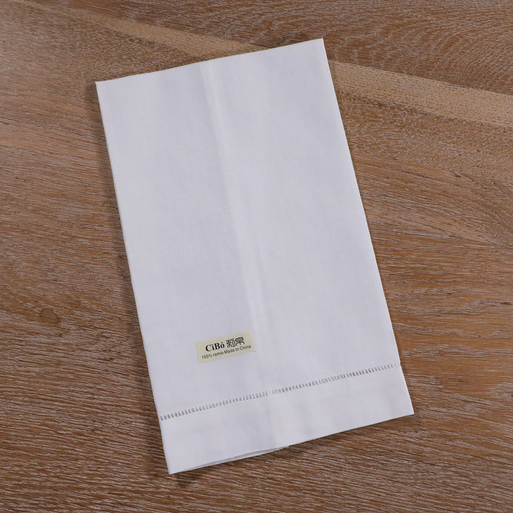 

TL006 : 2 pieces White Ramie Drawnwork Ladder Hemstitch Hand towel