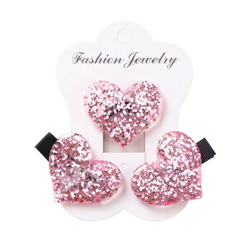 

1Set=3PCS Children Headwear Acrylic Love Star Elastic Hair Band Safety Hair Clips Colorful Cute Girls Gift Kids Hair Accessories