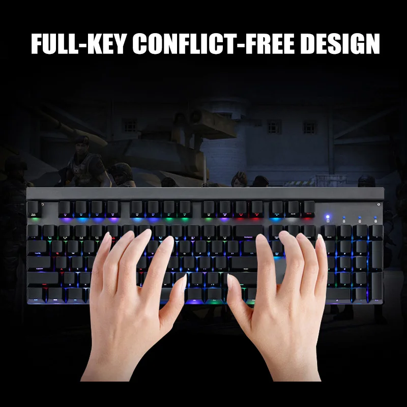 

Mechanical Gaming Keyboard RGB Backlit 104 Keys Outemu Switch Keypad for PC Laptop XXM8