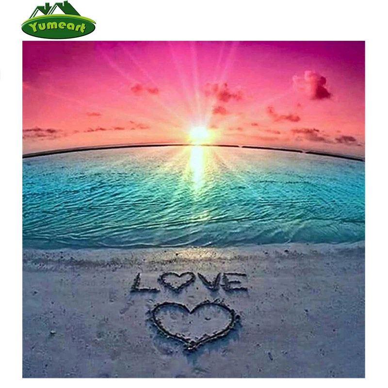 YUMEART Алмазная картина Love Sea Алмазная вышивка Восход Вышивка крестом пейзаж мозаика 5D DIY креативное ремесло украшение для дома|Алмазная роспись, вышивка крестом| | АлиЭкспресс