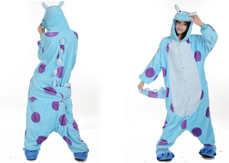 Зимние теплые флисовые куртки с капюшоном и рисунком из аниме Monsters Inc Чехлы для