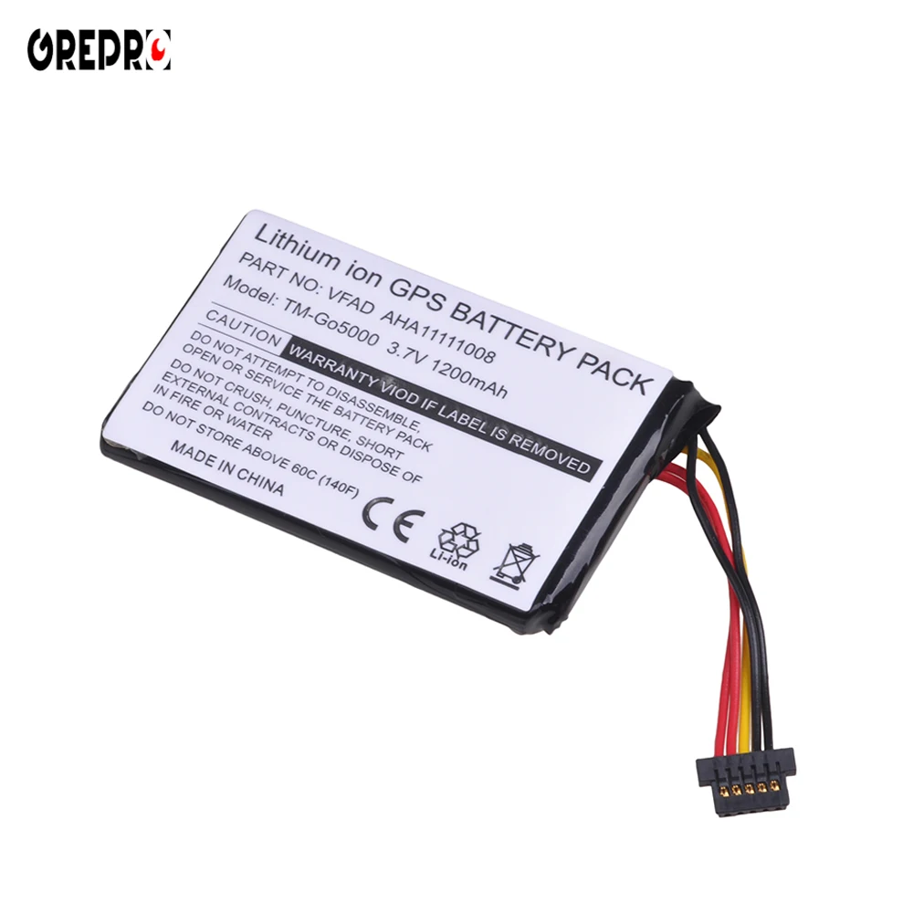 

GREPRO 1pcs 1200mAh GPS Battery AHA11111008 VFAD for TomTom 4FL50 4FL60 Go 5000 GO 5100 Go 6000 GO 6100 PRO TRUCK 5250 bateria