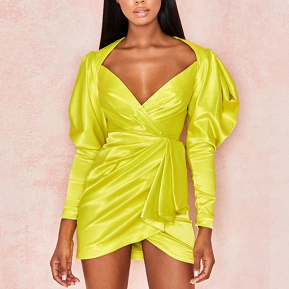 Adyce-2019-New-Autumn-Women-Long-Lantern-Sleeve-Club-Dress-Vestidos-Sexy-V-Neck-Mini-Draped (1)