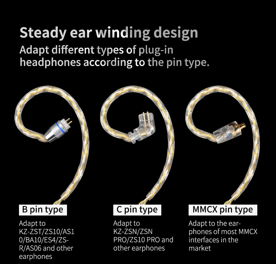 KZ золотой серебряный смешанный кабель 200 ядро кабель обновления аудио Repalce провода 2PIN 0,75 мм/MMCX кабели для наушников SE215 AS10 Pro ZST