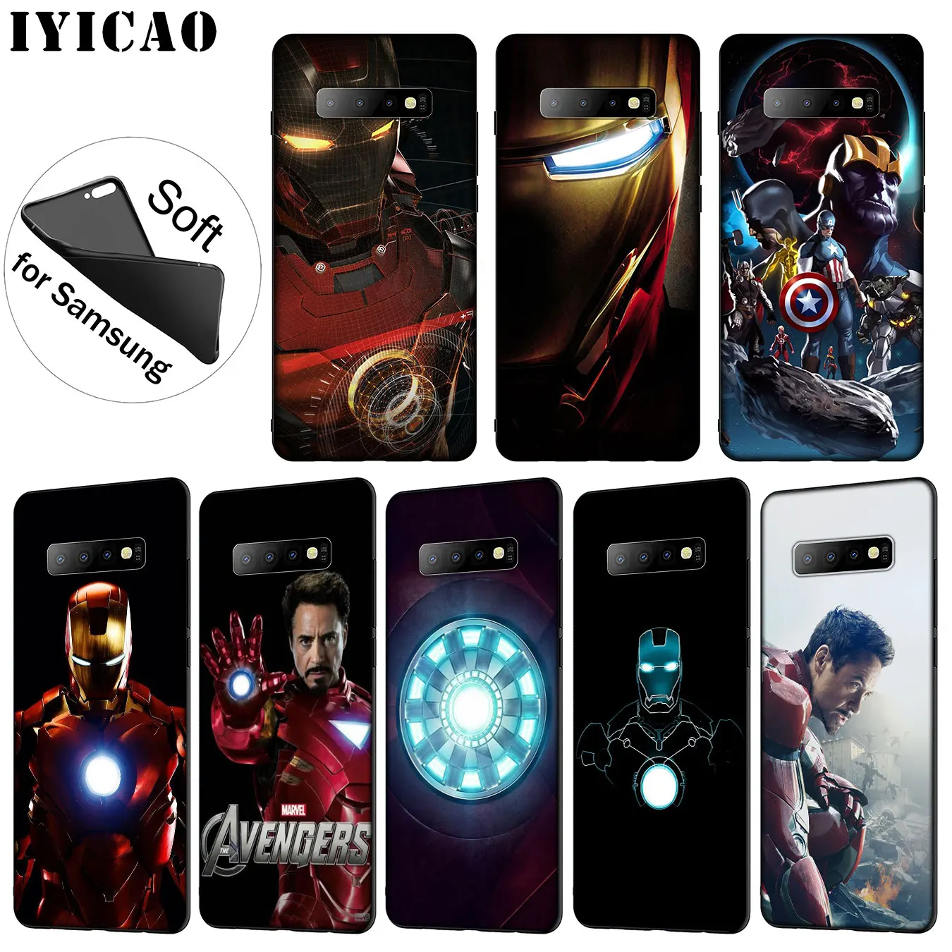 Мягкий силиконовый чехол для телефона IYICAO Marvel Iron man Samsung Galaxy S20 Ultra S10 Lite S9 S8 Plus S6 S7 Edge
