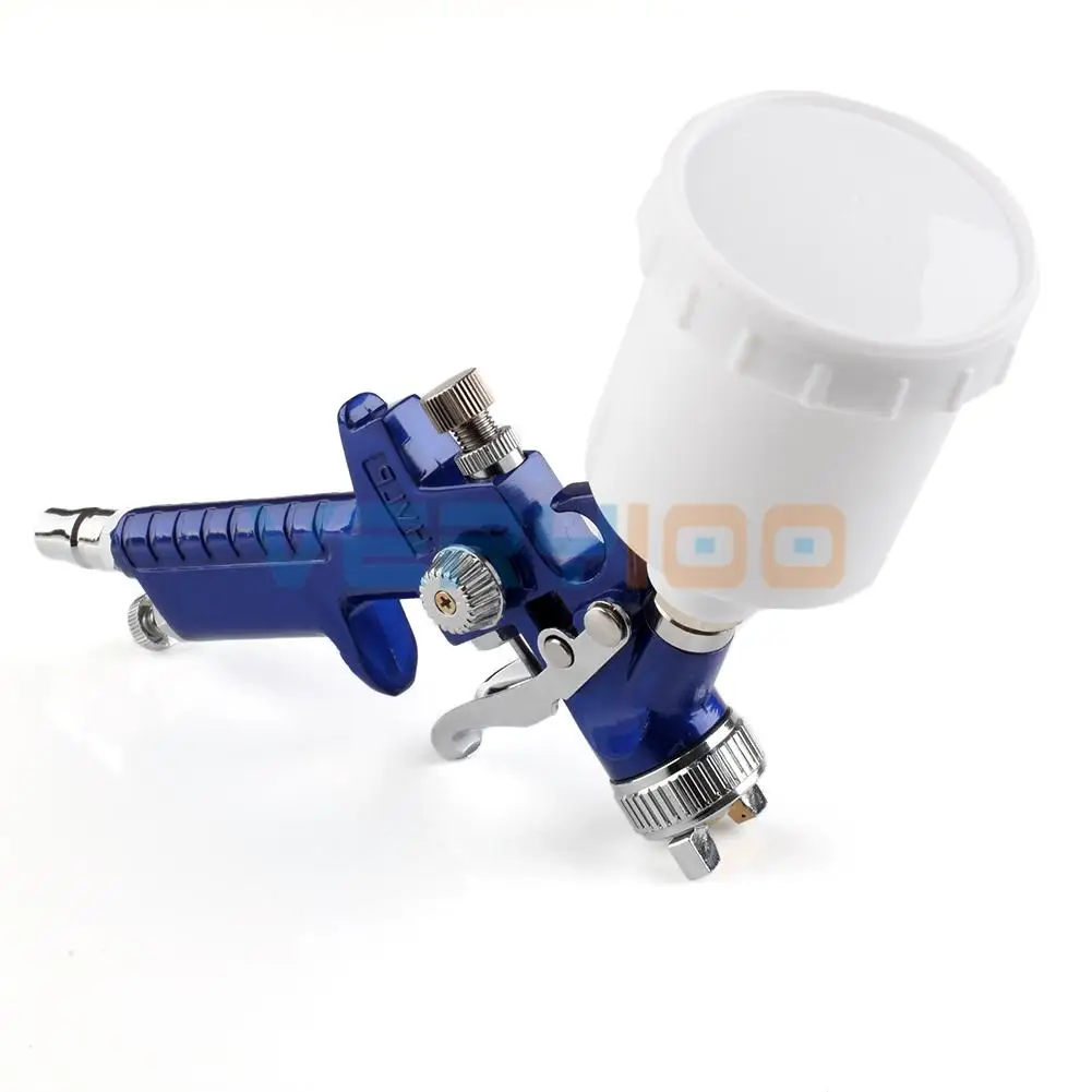 NEW Blue Gravity Feed HVLP Mini Air Paint Spray Gun Low Pressure 0.8mm