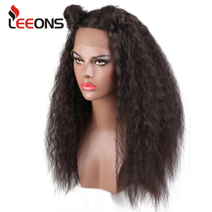 Buy Leeons Long Black Kinky Straight Lace Wig