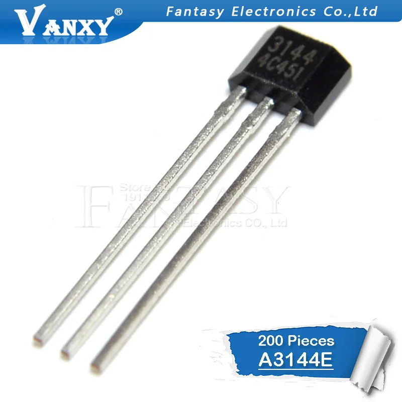 

200PCS A3144E TO92 A3144 TO-92 3144 Hall Effect Sensor new and original IC