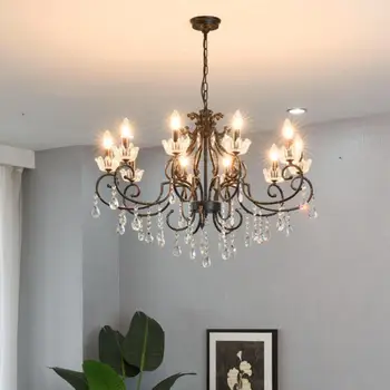 

Bar Black iron Chandelier Lighting for home lustre Lighting 3-10 pcs led candle Chandeliers Restaurant black light Bedroom lamp
