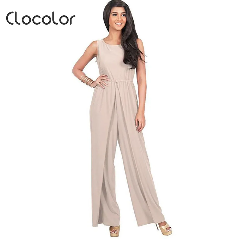 Clocolor Women Jumpsuits Plus Size Full Length Straight Casual Sexy Elegant 2018 New Loose Women Jumpsuits Big Size Jumpsuits and Playsuits
