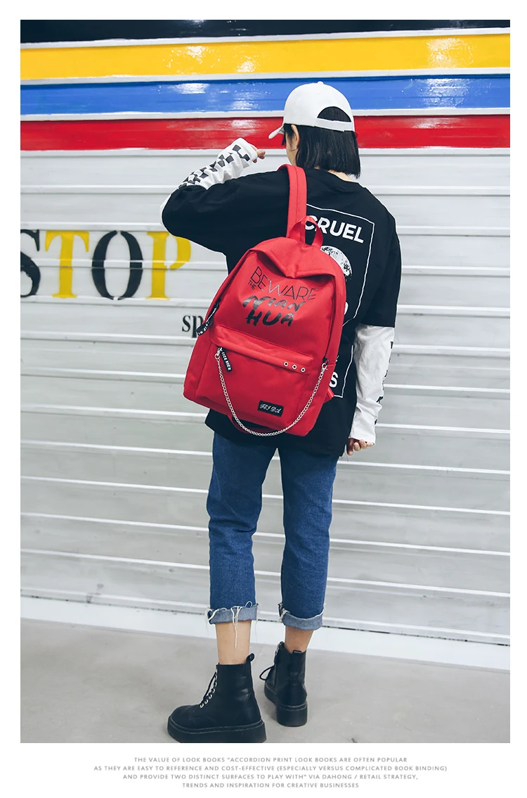 Трендовый женский рюкзак в Корейском стиле, женский рюкзак для студентов колледжа, Большой Вместительный рюкзак с буквенным принтом для девочек