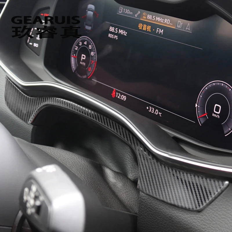 Автомобильный Стайлинг для Audi A6 C7 углеродное волокно приборная панель отделка Центральная панель управления украшение крышка Наклейки интерьерные авто аксессуары