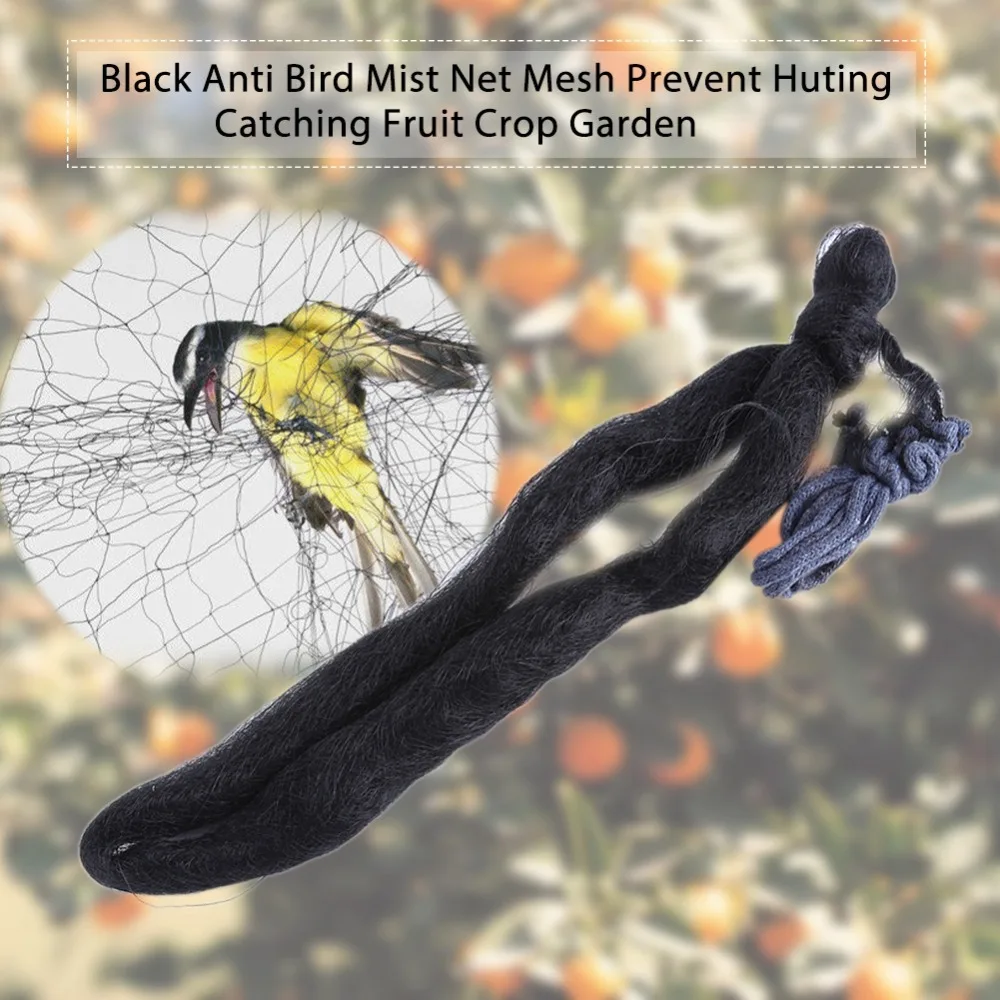 

Black Anti Bird Mist Net Mesh protection Fruit Crop Garden Catching Bird Net not hurt birds