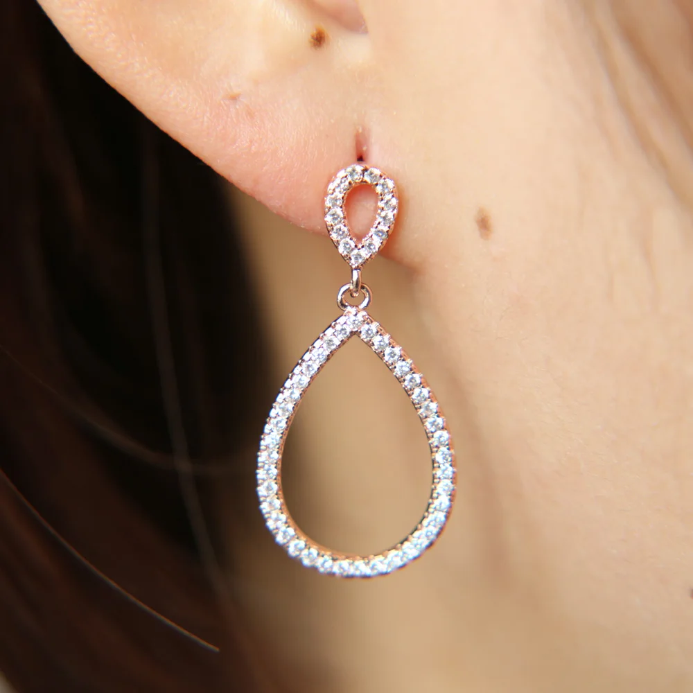Новое поступление, микро-кубический цирконий, ювелирные изделия, cz tear drop, очаровательные серьги, элегантные свадебные модные серьги cz
