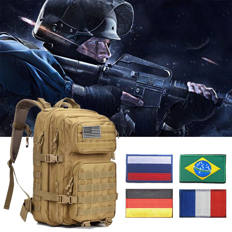 

Tactical Backpack 40L Men's Waterproof Large Army Military Bagpack Molle Men 3P Assault Attack Tactic Back Pack Outdoor Bag Pack