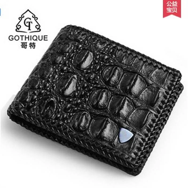 

2018 gete new hot free shipping real Thai crocodile purse male wallet men cross style men purse men wallet