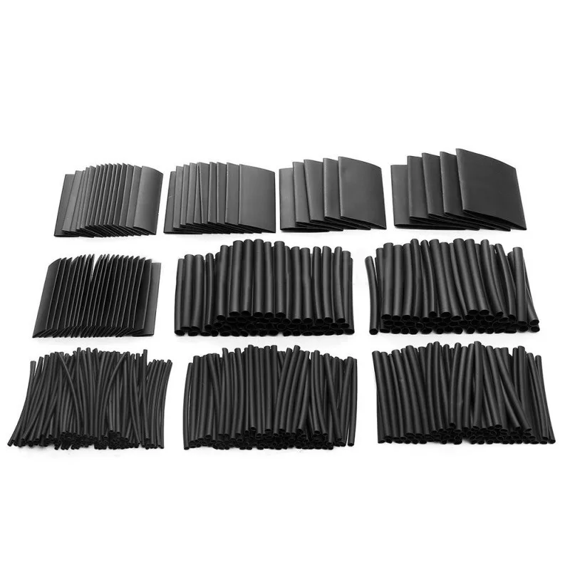 

60mm Black Assorted Heat Shrink Tube Tubing Polyolefin Electrical Wire Sleeve Wrap Kit Set 10 kinds of diameter 415pcs