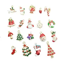 

19pcs/lot DIY Jewellery Drip Pendant Xmas Tree Decor Bracelet Necklace Accessories Alloy New Year Christmas Decoration New 2018
