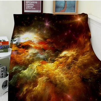 

Blanket plaid a blanket Plaids Warmth Soft Plush Nebula Galaxy Coloful Gold Plaids on the Sofa Bed Throw blanket Easy Care