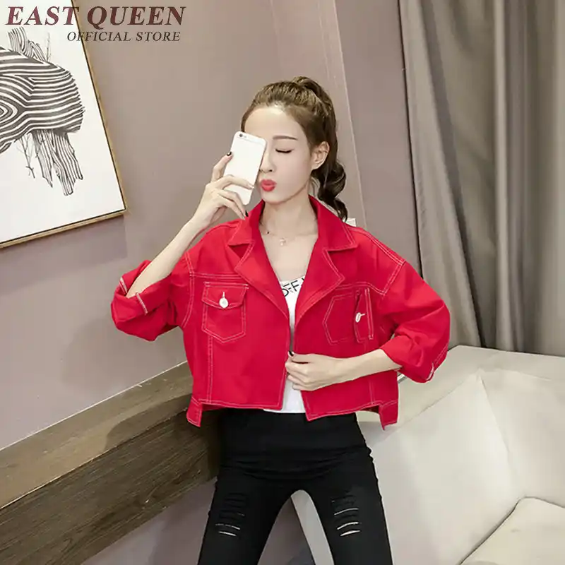 red denim jacket outfits