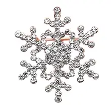 Delicate Hot! 2018 moda broche pino cristal strass grande floco de neve inverno neve tema broche melhor presente presente 2018 jun13