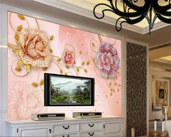 

beibehang papier peint mural 3d Custom romantic rose flower wallpaper jewelry decorative mural home interior wall 3d wallpaper