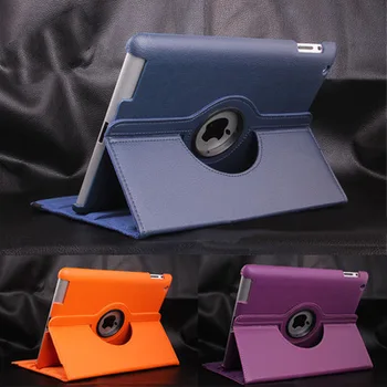 

100 Pc/lot PU Leather 360 Rotating Case Stand Smart Cover Magnetic Case For Apple iPad 2 iPad 3 iPad 4 Multi-Color