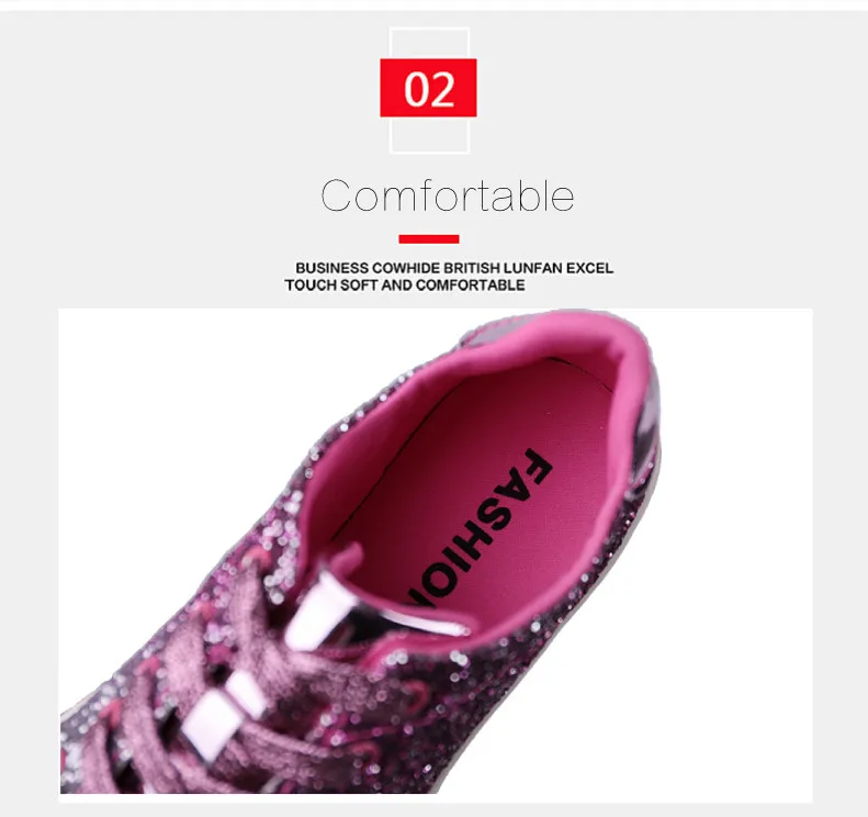  2019 New Fashion Spring Women Sneakers Casual Flat lace-Up Bling Glitter Shining Green Beautiful Vulcanized Shoes Woman (4)