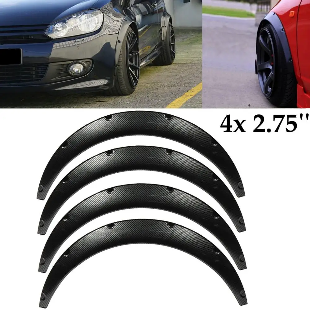

4Pcs 2.75 inch Universal Carbon Fiber Flexible Car Body For Fender Flares Extension Wide Wheel Arches