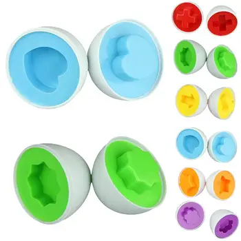 

6Pcs/set Brand New Learning Education Toys Mixed Shape Wise Pretend Puzzle Smart Eggs Baby Kid Learning Kitchen Toys Tool