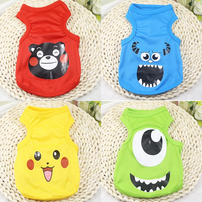 Cute puppy clothes small dog shirt cotton polyester dog vest Summer print Shirt Casual Vests For Small Pets XS-XXL