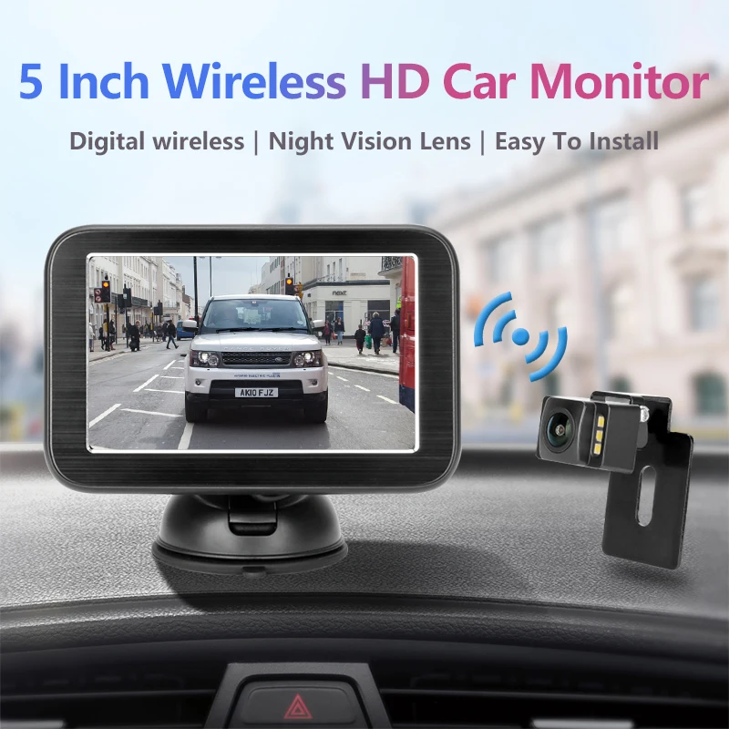 Jansite " HD цифровой беспроводной автомобильный монитор дисплей камера заднего вида парковочная система для автомобиля заднего вида Мониторы ночного видения