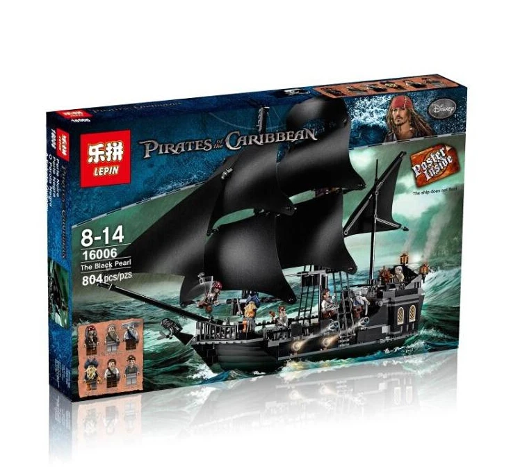 font b Lepin b font 16006 Caribbean pirate ship Building Blocks Black pearl Ship Compatible