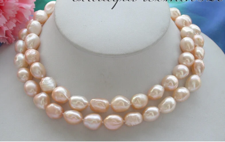 

shipping>>>>z Z4129 30" 13mm baroque pink Freshwater cultured pearl NECKLACE