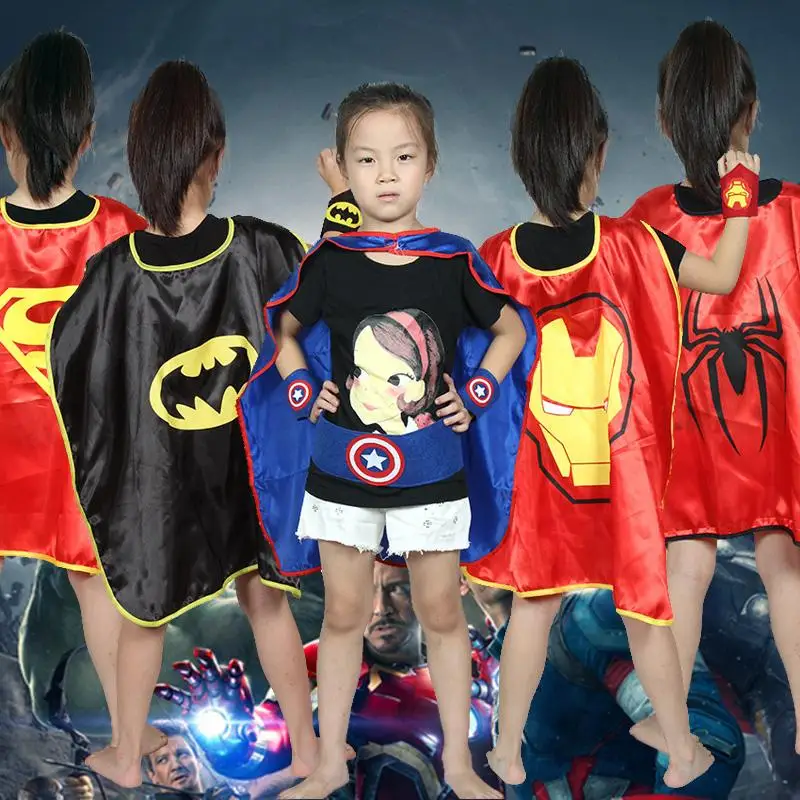 Free shipping,The Avengers halloween party costume,iron man,superman,spiderman,Captain America Thor cape,belt,wrist cover,