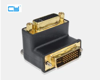 

10pcss/lot 90 Degree Right Angled DVI 24+5 -D Digital Dual Link Male To Female Extension Adapter for HDTV LCD Monitor