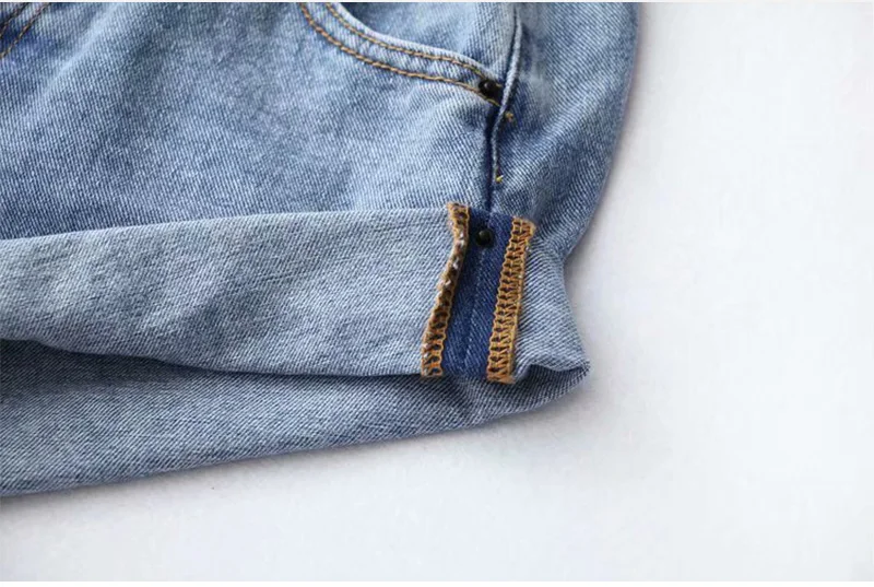 Высокая талия джинсы манжеты женские шорты деним шнурок Твердые винтажные шорты женские 2019 Летняя мода эластичная талия свободная одежда