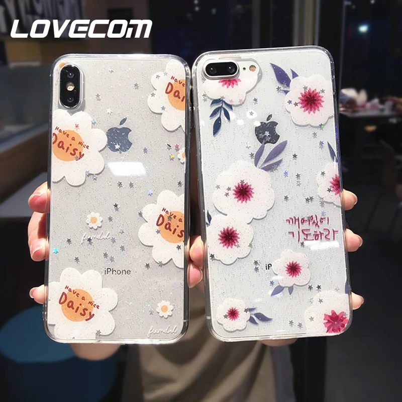 

LOVECOM Rero Leaf Floral Case For iPhone X XS XS Max XR 6 6S 7 8 Plus Soft Epoxy Full Body Screen Protector Phone Back Cover