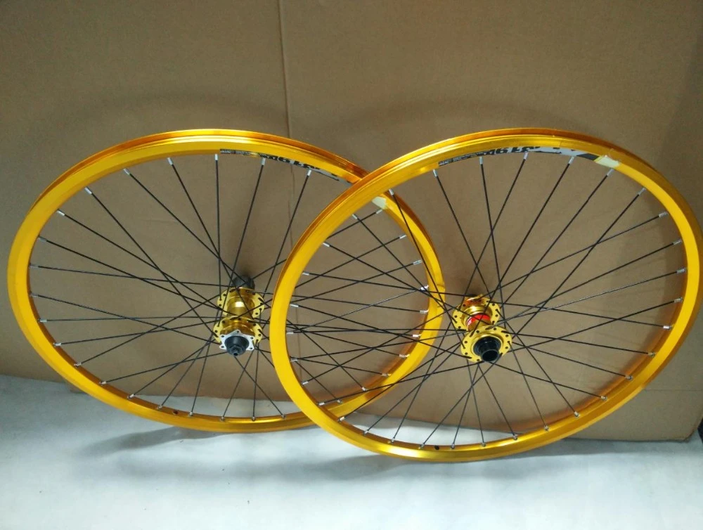 yellow mtb wheels