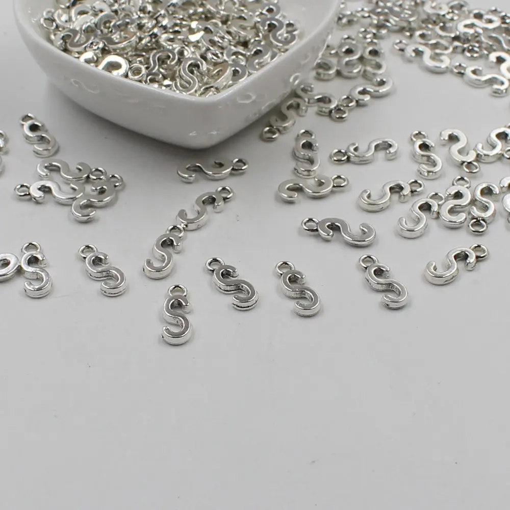 

20 pcs Double Side Alphabet(S)Letter Tag Charm Pendant Initials Jewelry Making