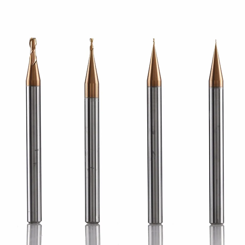 

HMX-2ES solid carbide 2 flute NANO coated tiny square head end mill cnc milling cutter cutting tools for hardened steel HRC68