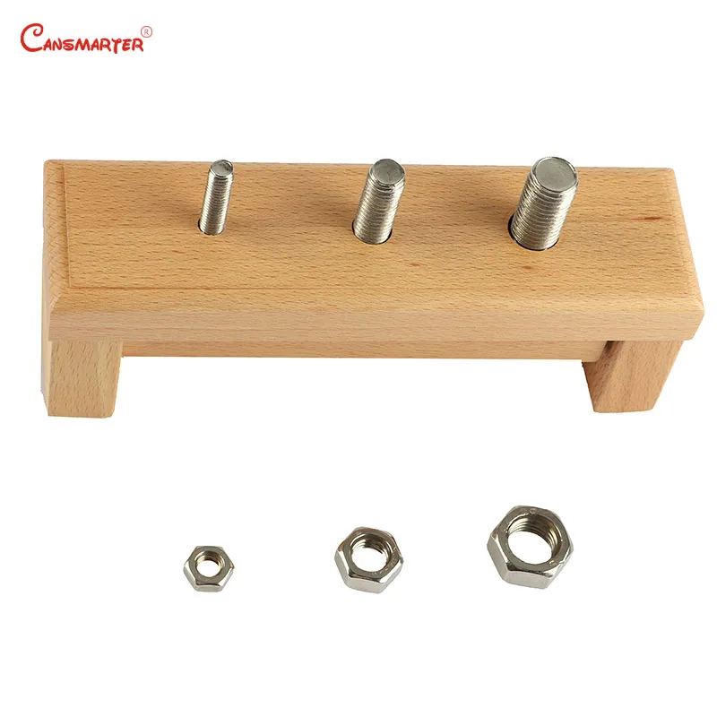 

Wooden Montessori Toys Beech Wood Base Nut Screw Exercises Baby Sensorial Game Educational Toy Boy Girl 3 Years Toddler PT003-3