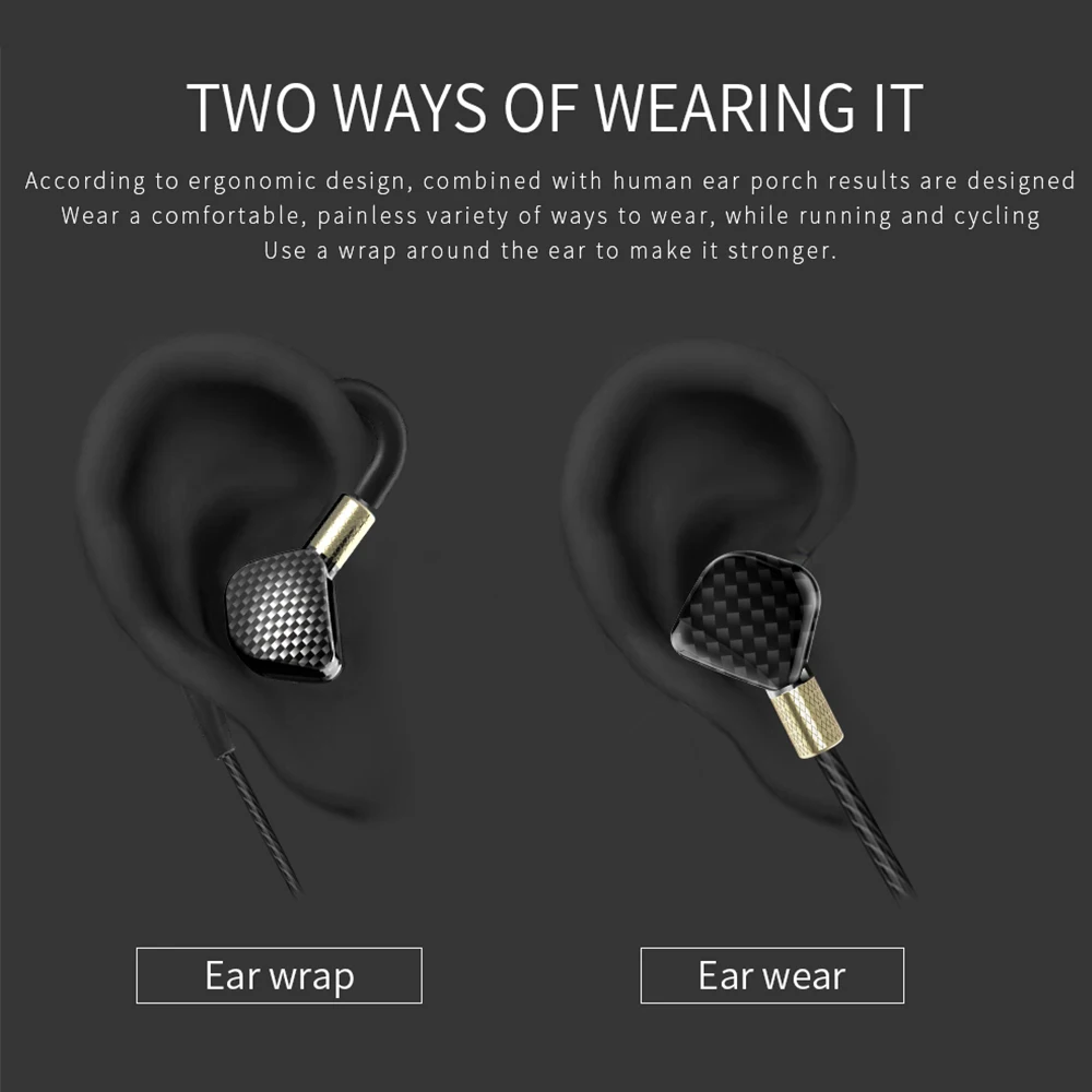 QKZ KD6 In Ear Earphone With Microphone 6 Dynamic Driver Unit Headsets Stereo Sports HIFI Subwoofer Earphones Monitor Earbuds
