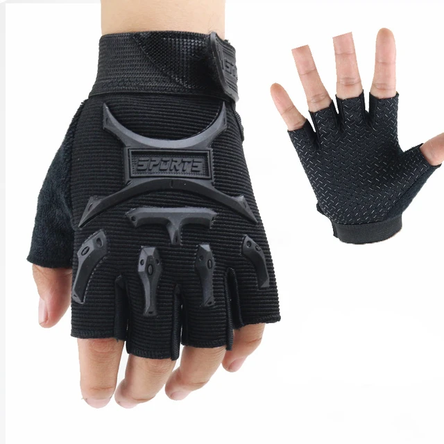 Guantes tácticos de medio dedo para niños, manoplas deportivas de camuflaje  militar, ciclismo al aire libre, escalada, Fitness, Verano - AliExpress