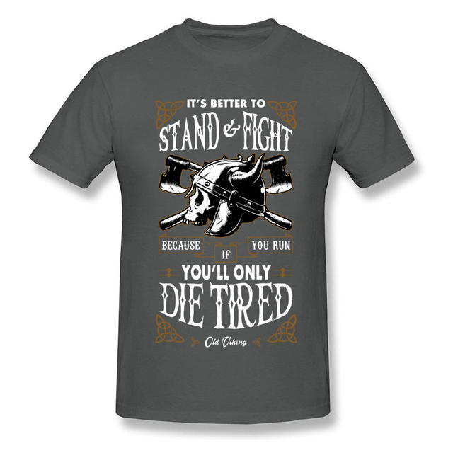 STAND AND FIGHT OLD VIKING SKULL T-SHIRT (10 VARIAN)