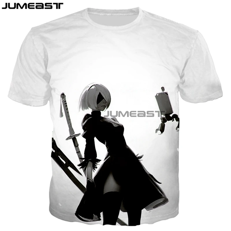 Jumeast брендовая мужская женская футболка с 3D принтом NieR Automata спортивный пуловер